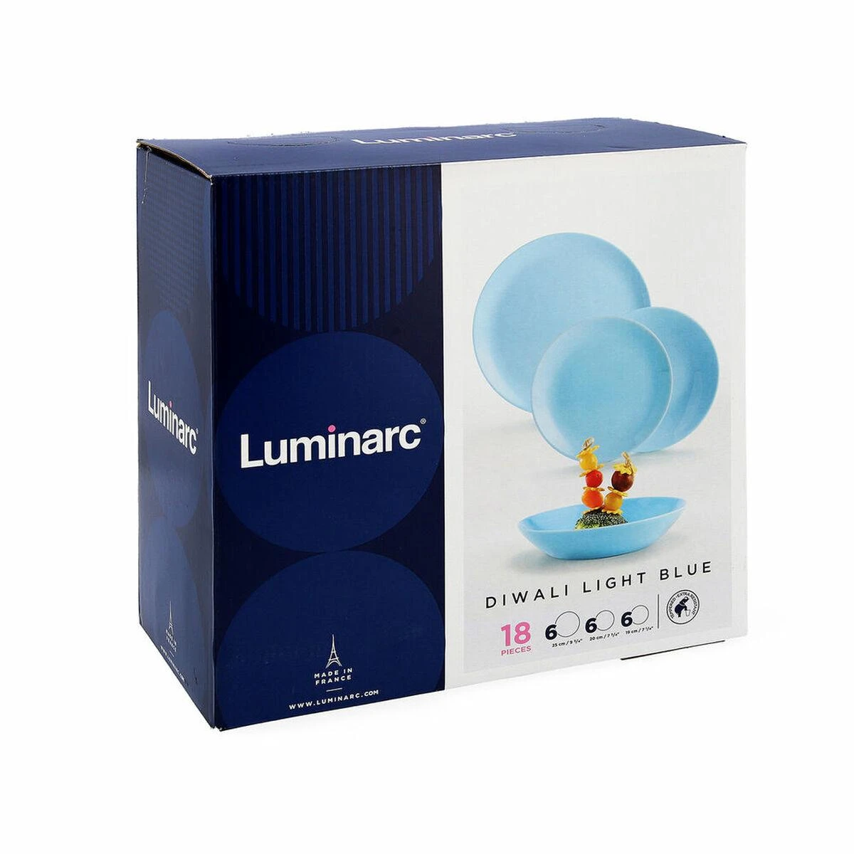 Vakarienės rinkinys 6 asmenims Diwali Light Mėlyna 18 dalių LUMINARC