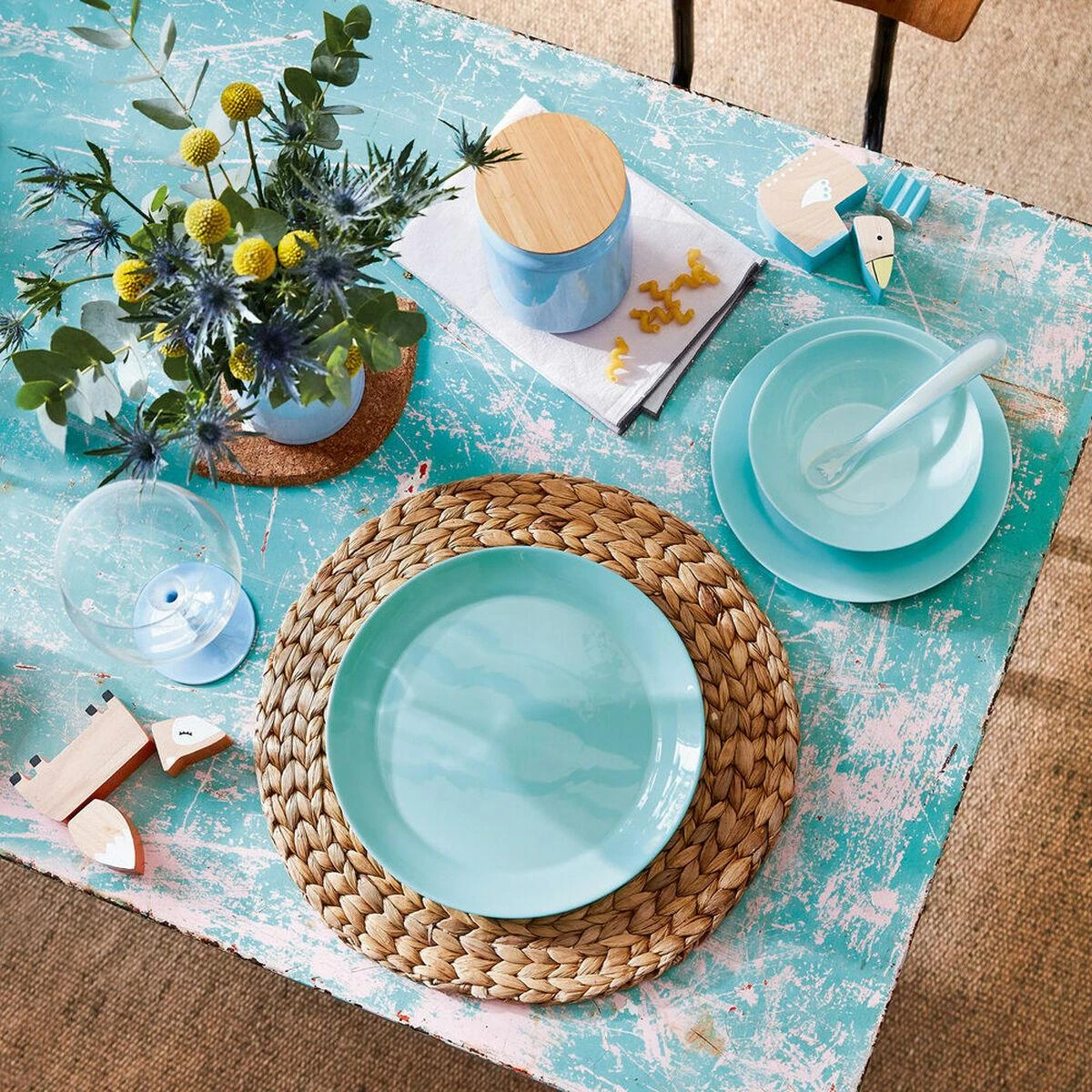 Vakarienės rinkinys 6 žmonėms Diwali Light Turquoise 19 dalių LUMINARC
