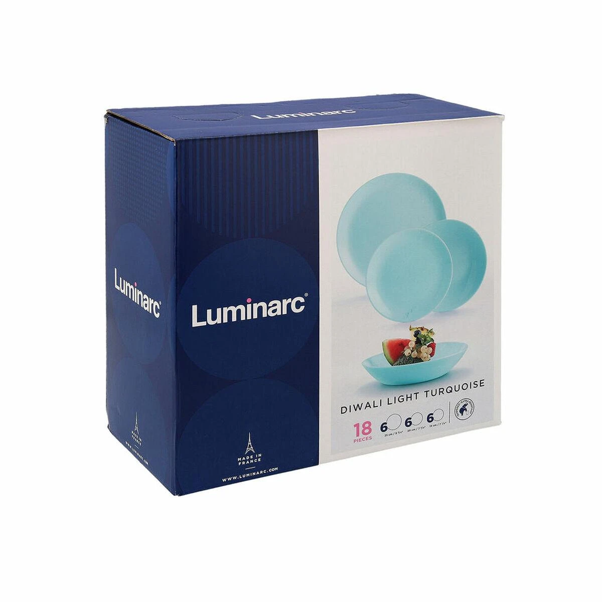 Vakarienės rinkinys 6 Diwali Light Turquoise 18 dalių LUMINARC