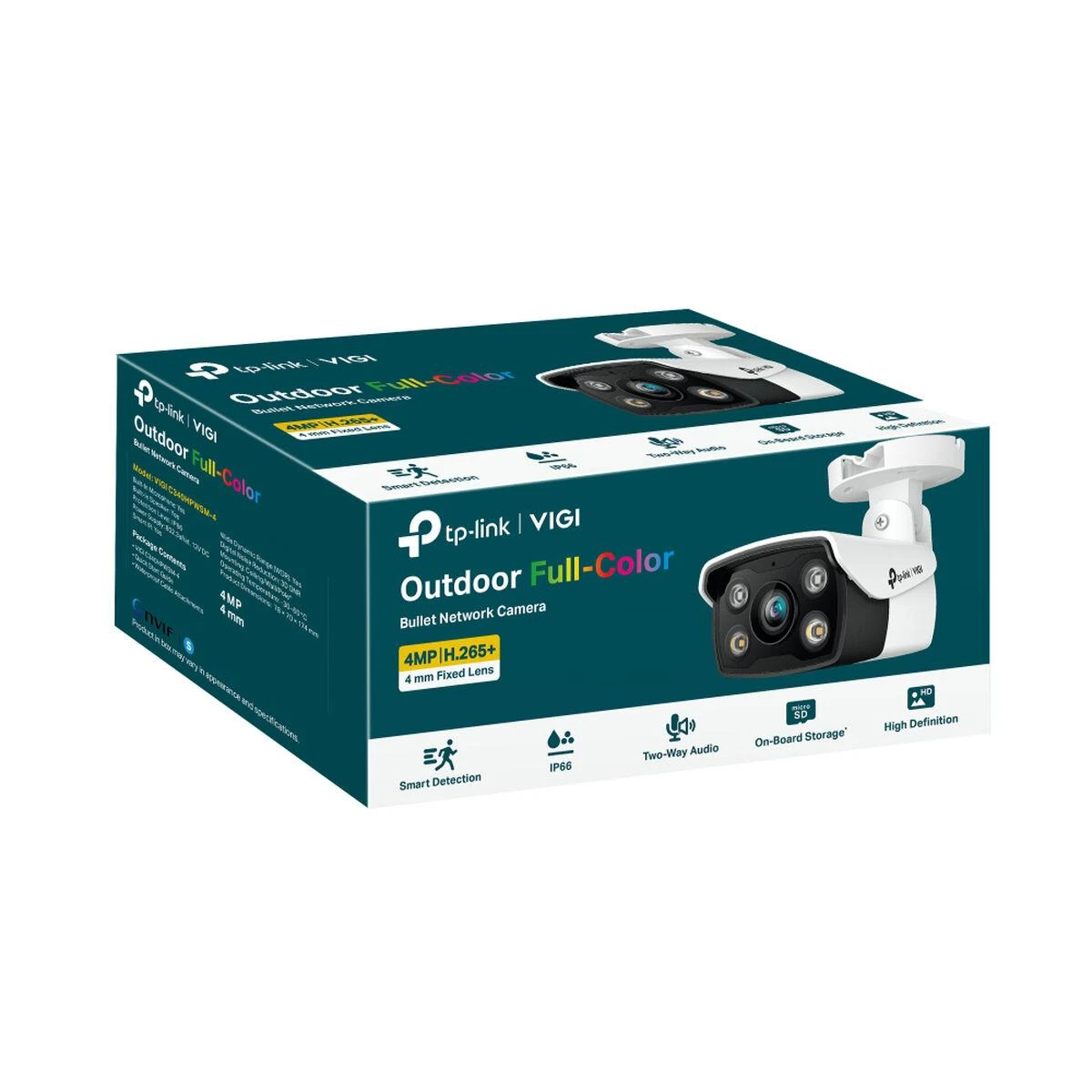 TP-LINK | VIGI 4MP lauko visų spalvų tinklo kamera | VIGI C340 | Kulka | 4 MP | 2,8 mm | IP66 | H.265+/H.265/H.264+/H.264 | MicroSD