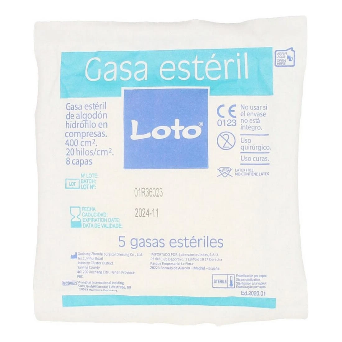 Indasec Lotus Loto minkšta hidrofilinė marlė 100 medvilnės 90 vienetų