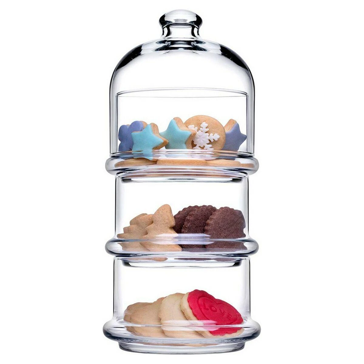 Konteineris / Stiklainis stiklinis 3 lygiai Villa Patisserie 26,1 cm PASABAHCE