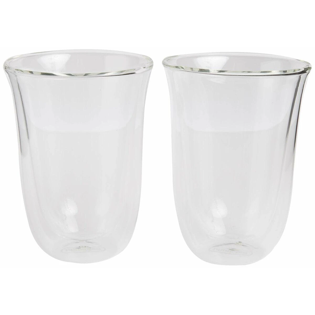 Delonghi kavos stiklinių rinkinys, 2 stiklinės, latte, 220 ml, 2 vnt., atsparios vandeniui, permatomos