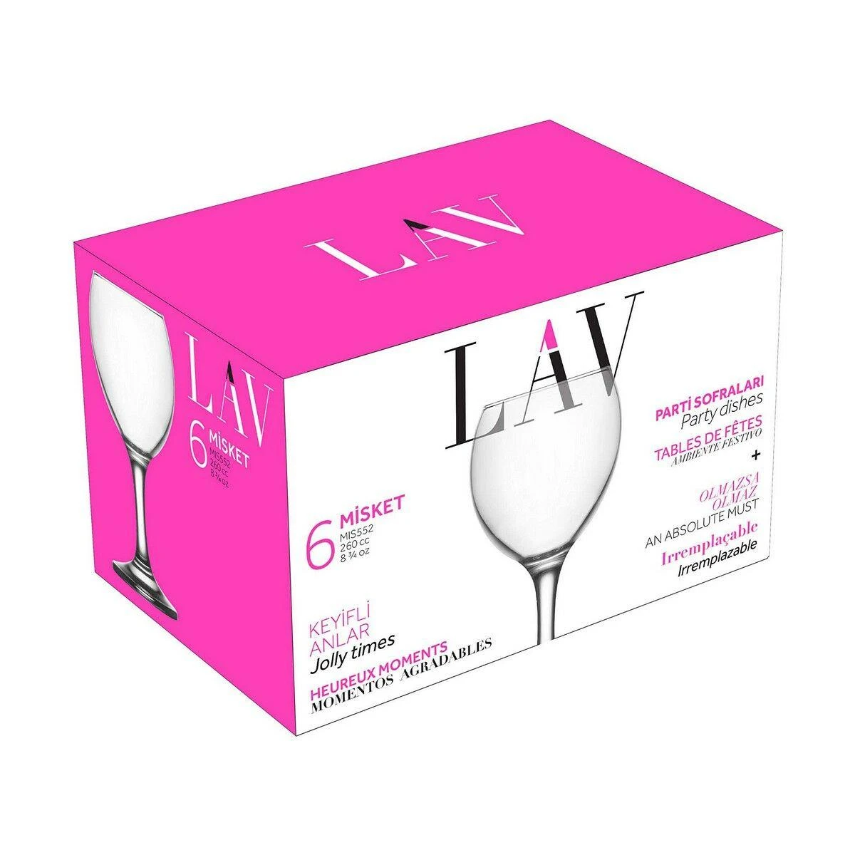 Vyno taurės LAV MISKET LV-MIS552F, 260 ml, 6 vnt.