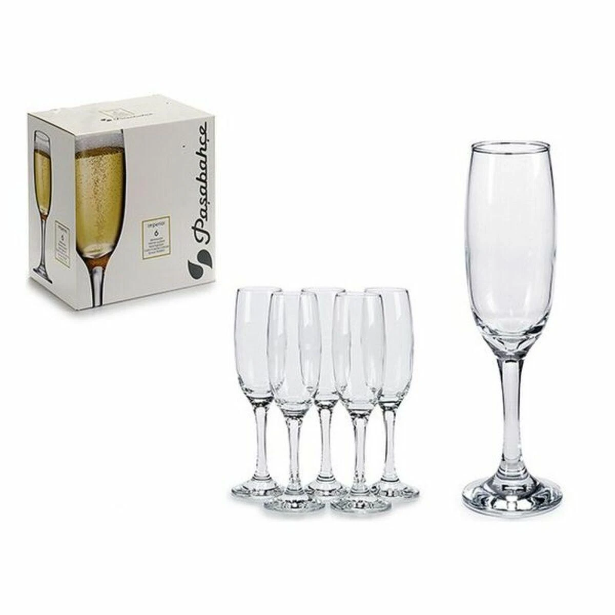 6 Imperial šampano taurių rinkinys 210 ml PASABAHCE