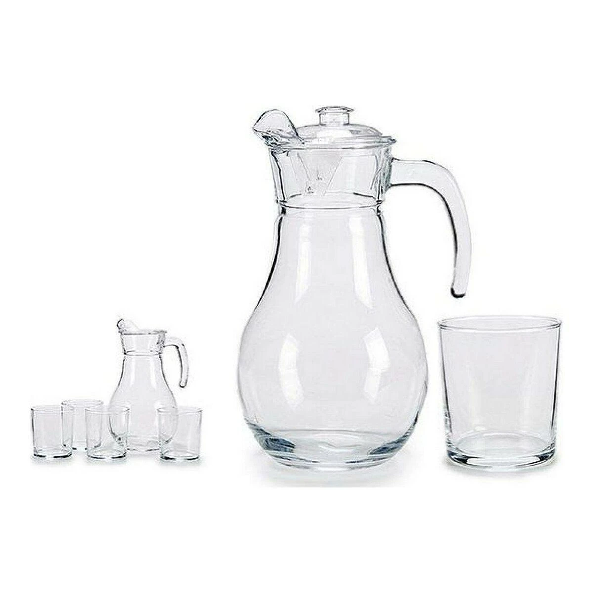 Vivalto Rinkinys akiniai Indelis 5 vnt Permatomas Glass 4 x (40 cl) / 1 x (1,8 l)