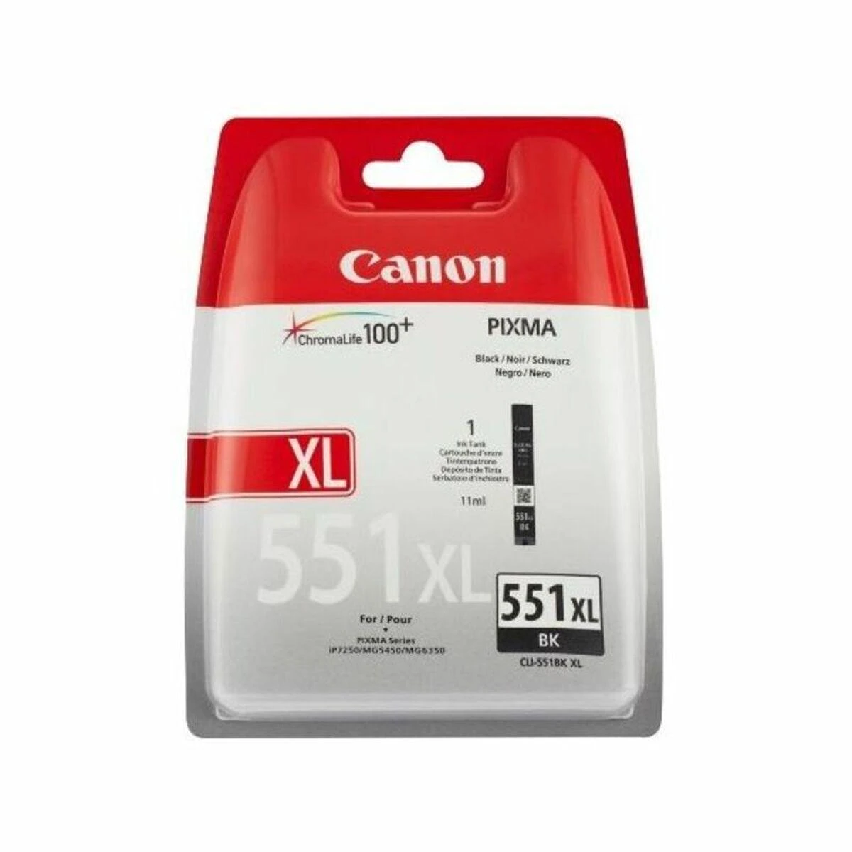 CANON 1LB CLI-551XLBK rašalo kasetė juodas didelės talpos 11ml 4,425 puslapiai 1 pak. XL