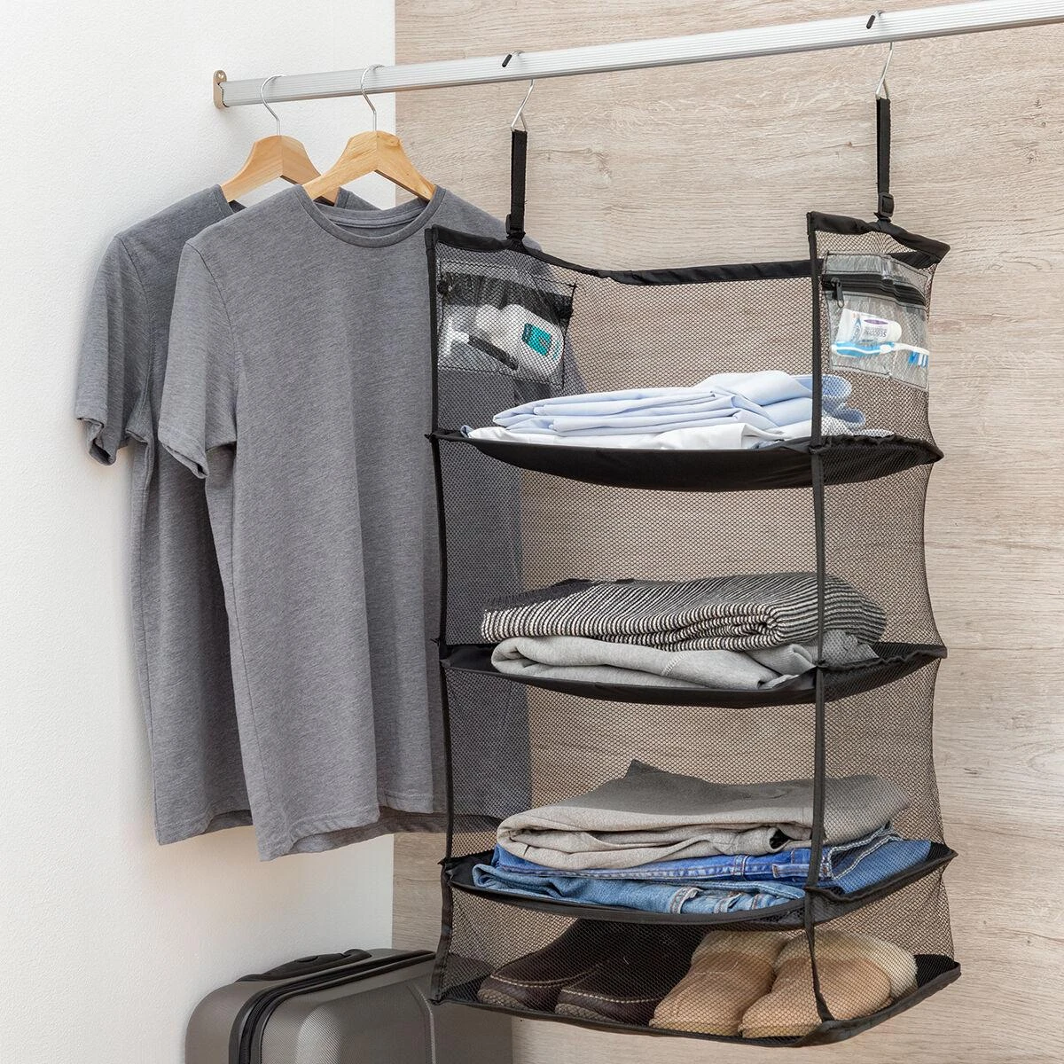 Kelioninis Sulankstomas, nešiojamas, lentynos prietaisas bagažui organizuoti Sleekbag InnovaGoods