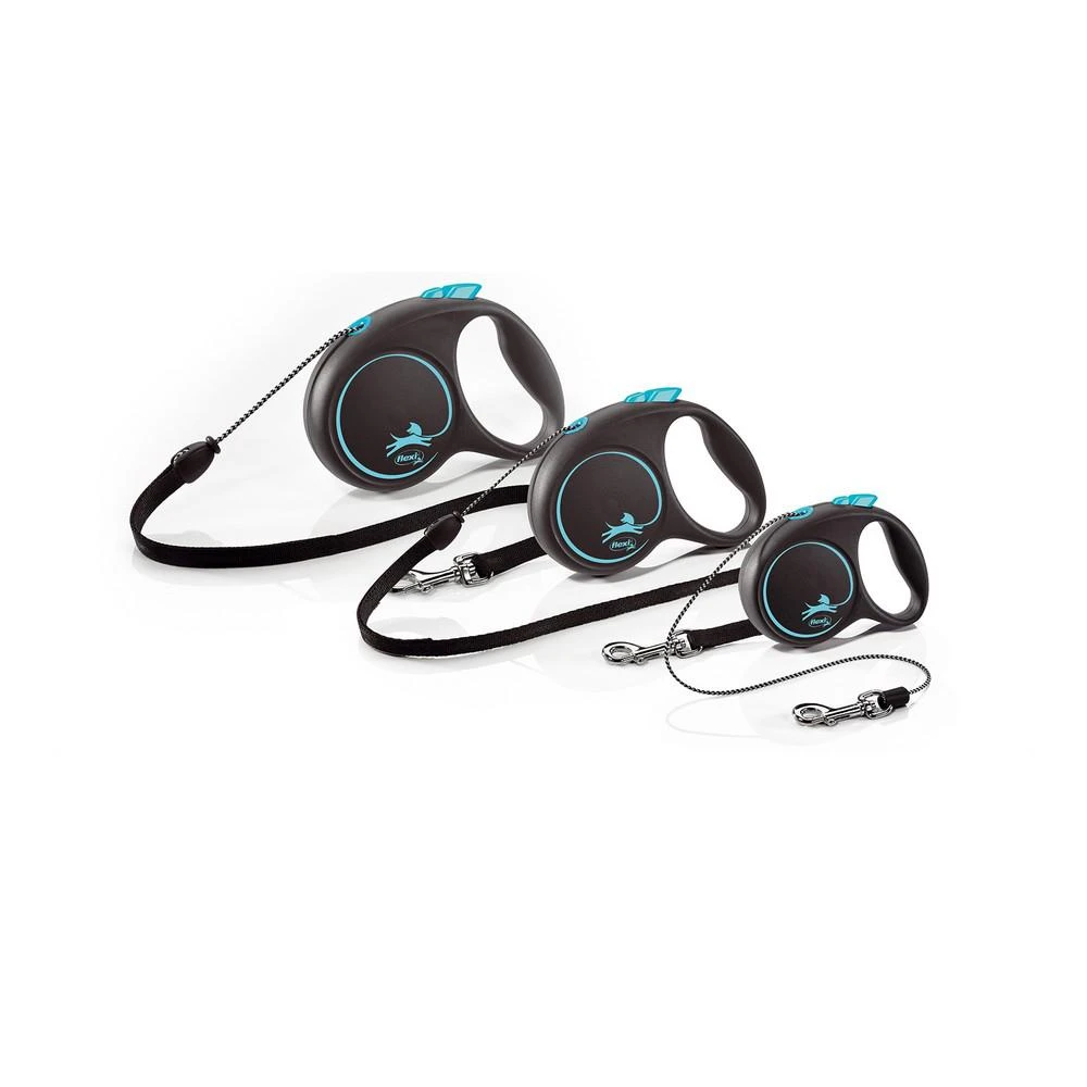 Flexi Black Design XS pavadėlis šunims iki 8kg virvinis 3m žalios spalvos