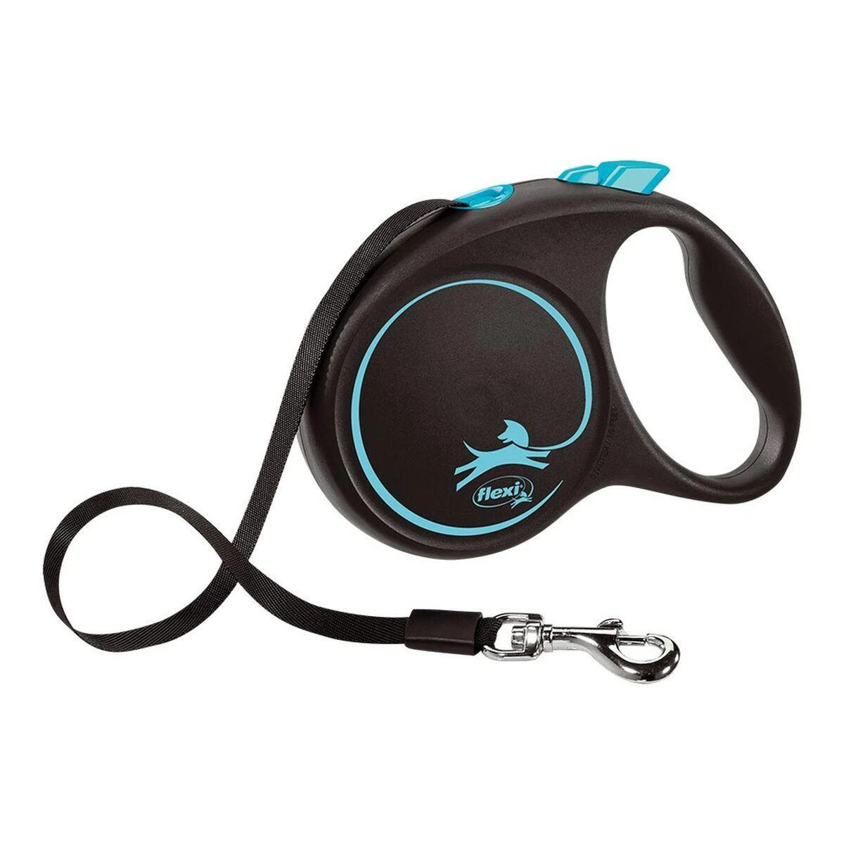 Trixie Flexi Juodas Design M pavadėlis šunims iki 25kg juostinis 5m mėlynos spalvos