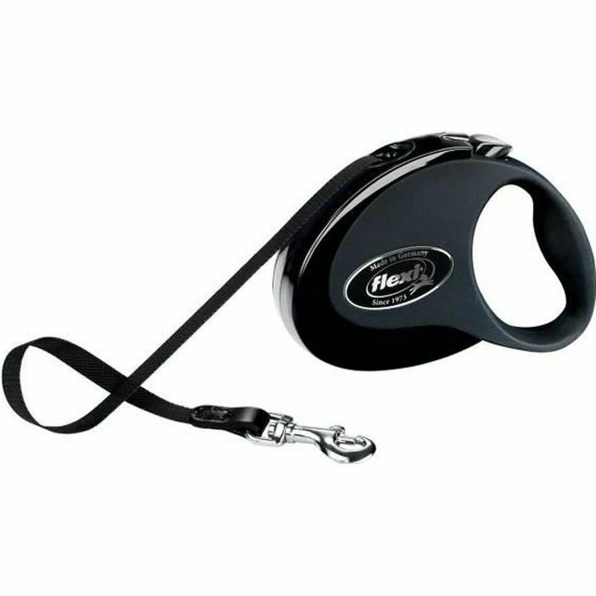 Flexi New Classic S pavadėlis šunims iki 15kg juostinis 5m juodos spalvos