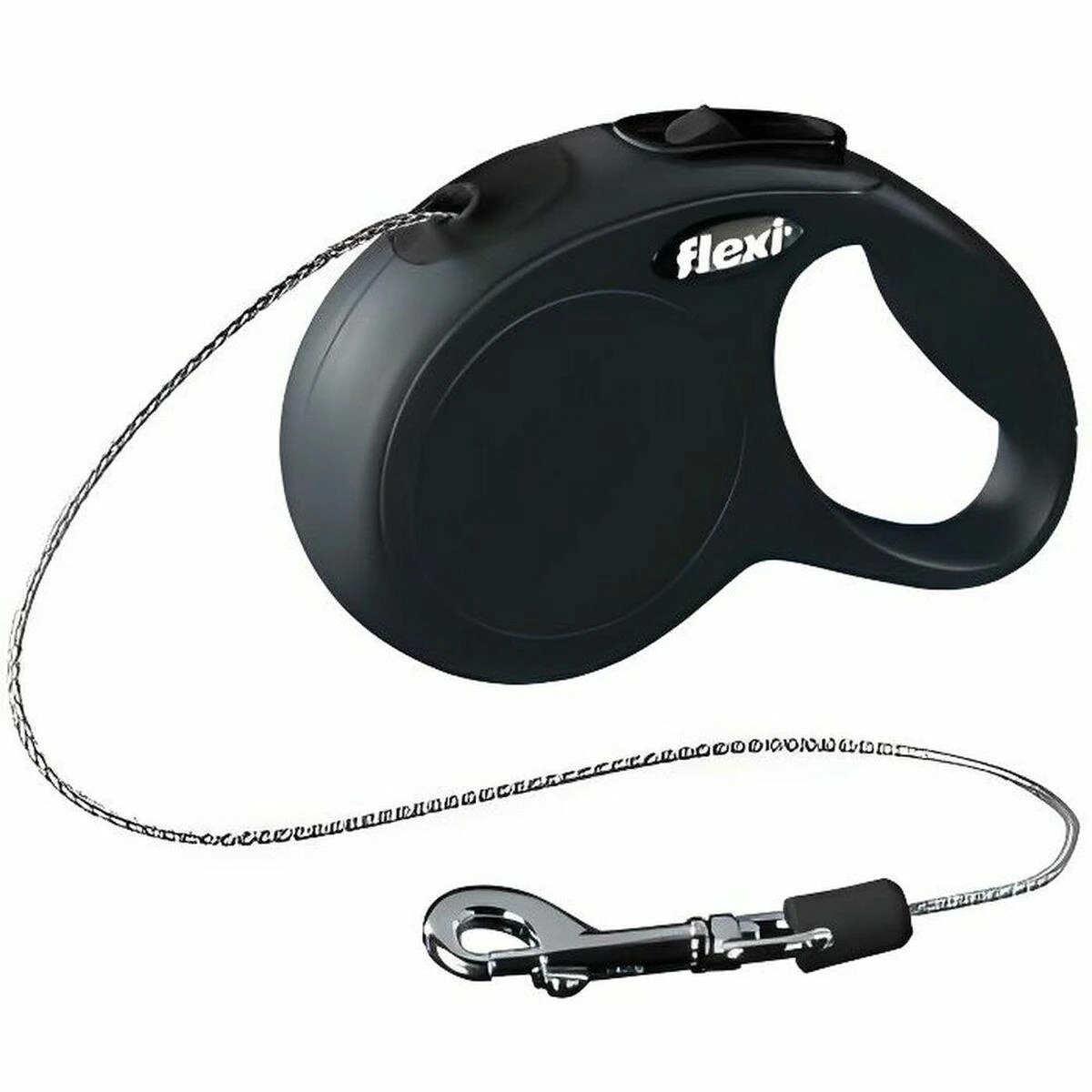 Flexi New Classic M pavadėlis šunims iki 20kg virvinis 8m juodos spalvos