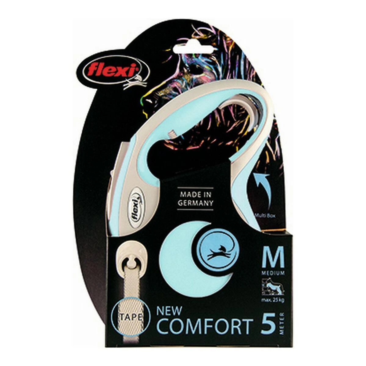 Flexi New Comfort XS pavadėlis šunims iki 12kg juostinis 3m žydros spalvos