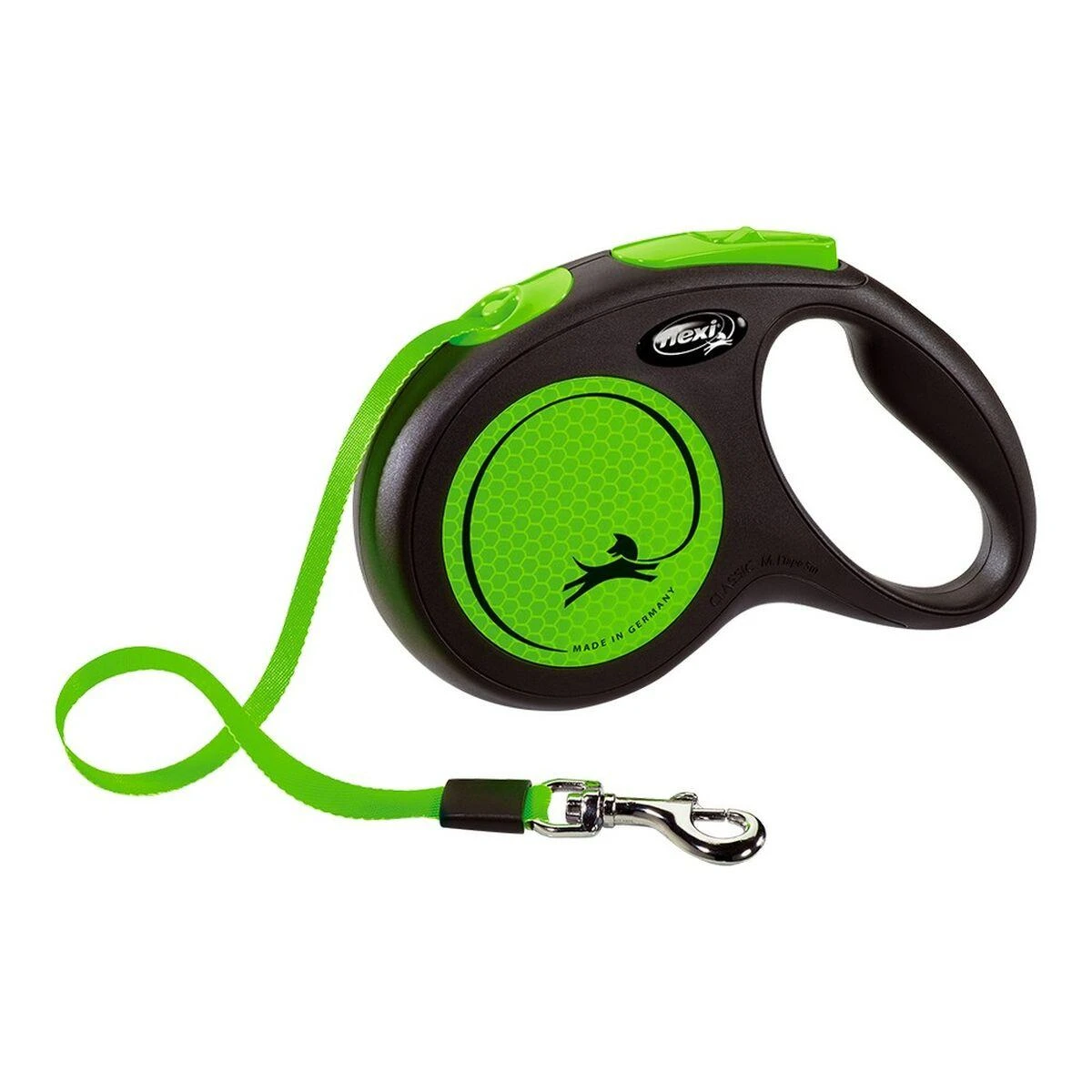 Flexi New Neon S pavadėlis šunims iki 15kg juostinis 5m žalios spalvos