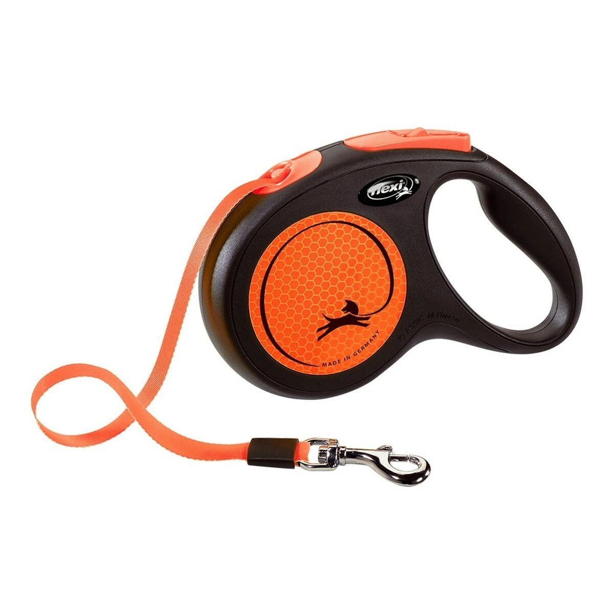 Flexi New Neon M pavadėlis šunims iki 25kg juostinis 5m oranžinės spalvos