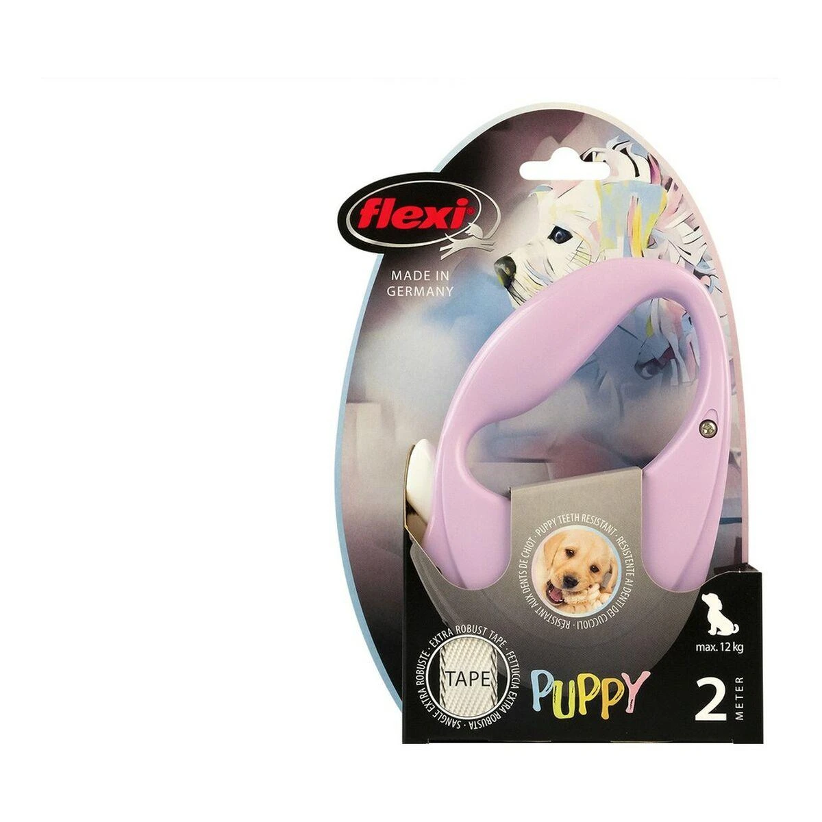 Trixie Ištraukiamas pavadėlis Puppy 2 m juosta, rausvos spalvos