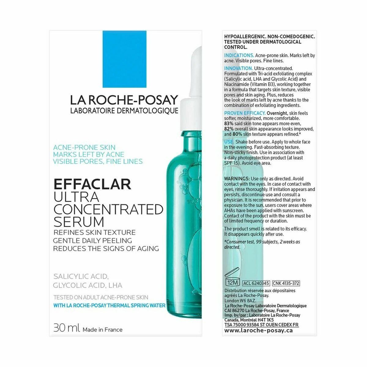 La Roche Posay Effaclar Ultra Concentrated Serum koncentruotas šveičiamasis serumas probleminei odai, 30 ml