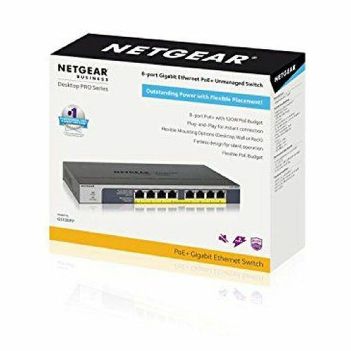 NETGEAR jungiklis nevaldomas 8 prievadų Gigabit POE / POE +