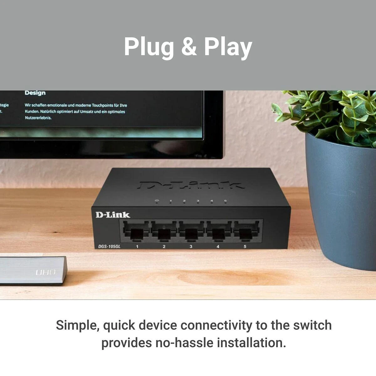 Šakotuvas D-Link DGS-105GL 5-Port Unmanaged Gigabit Switch