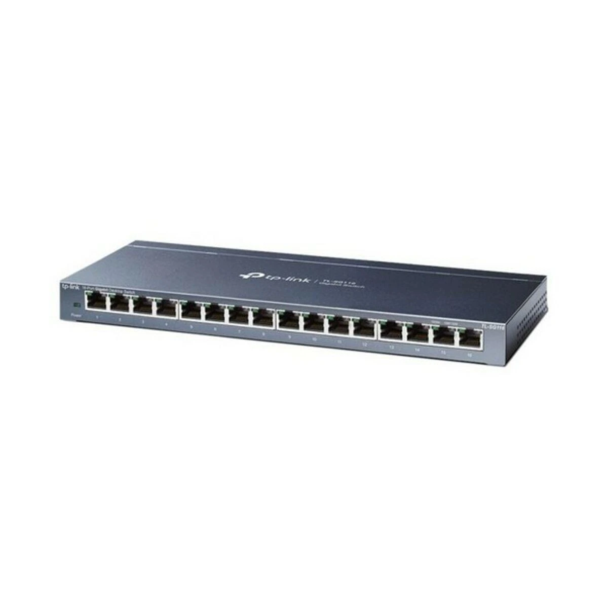 Šakotuvas TP-LINK 16 prievadų Gigabit stalinio kompiuterio jungiklis RJ45 prievadų darbalaukio plieno dėklas