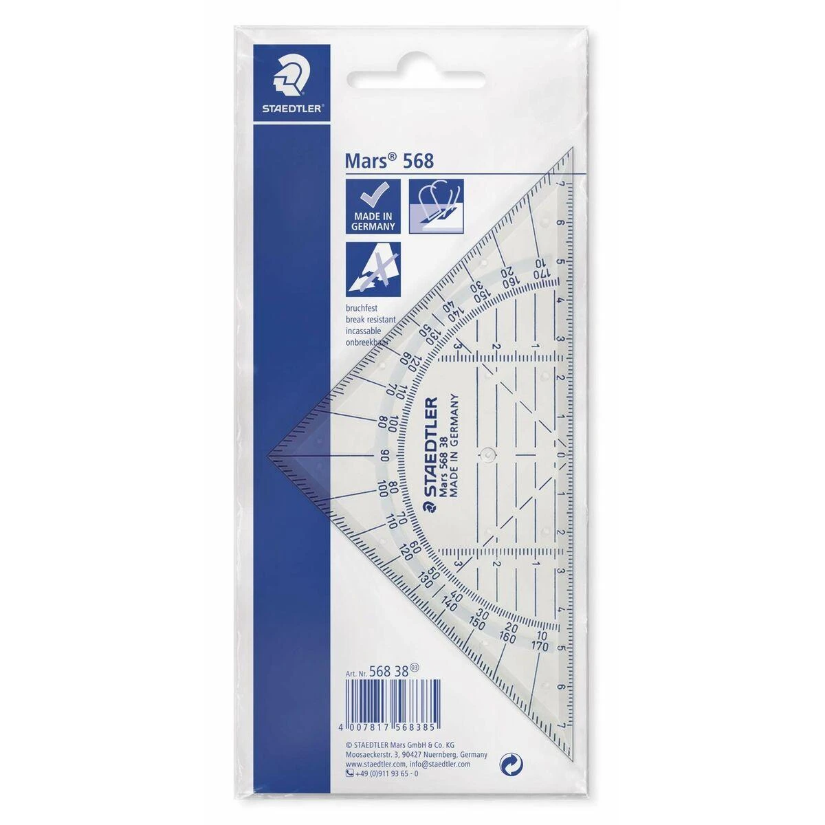 STAEDTLER Geodreieck 16cm unzerbrechlich