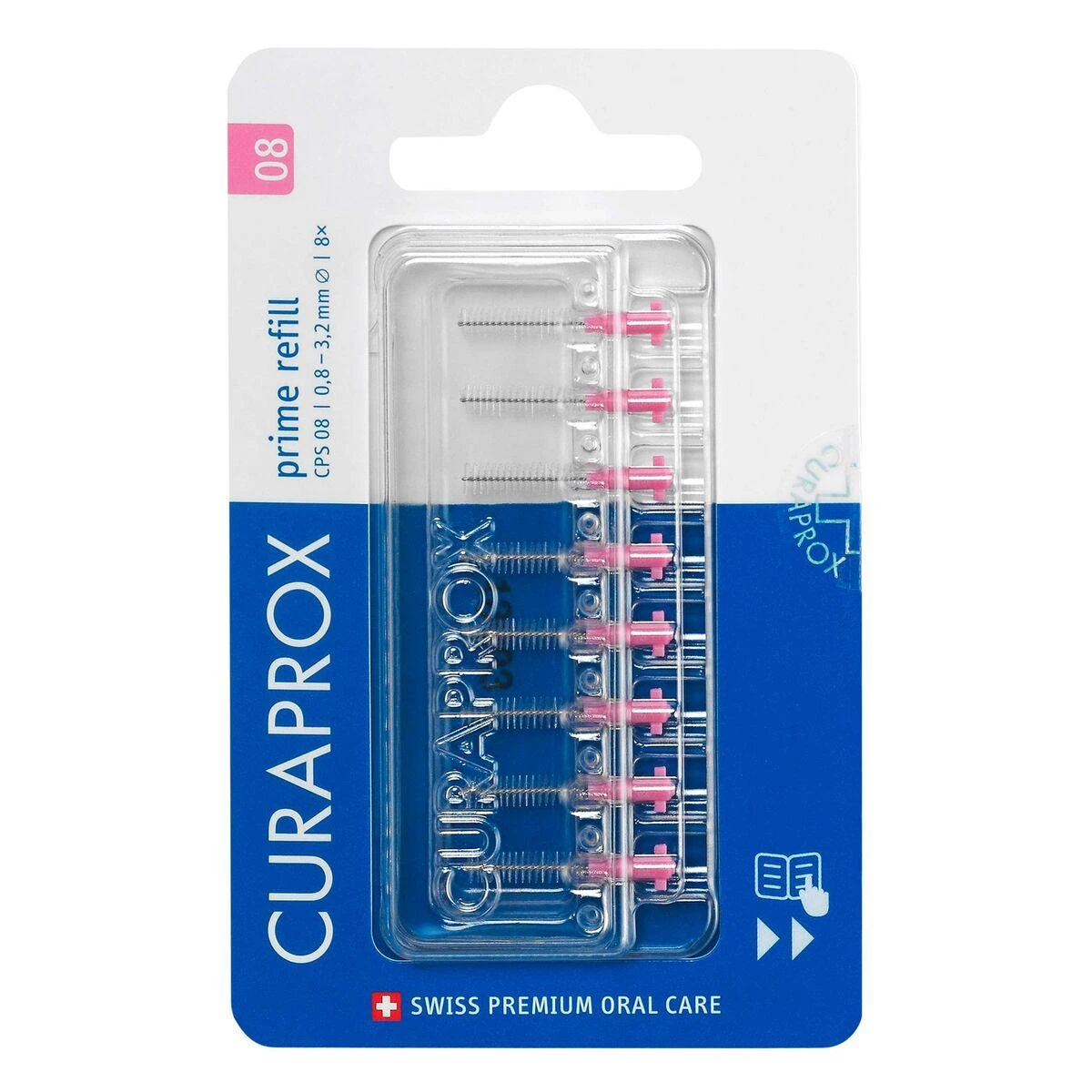Curaprox Curaprox Prime Refill CPS 0,8 - 3,2 mm Šepetėlis tarpdančių tarpams 8 vnt.