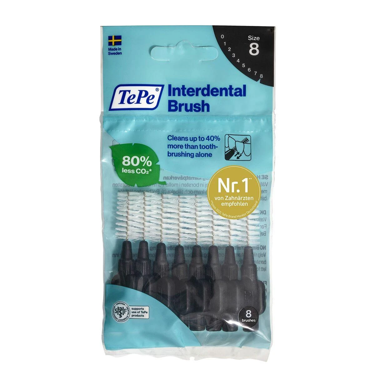 TePe Original tarpdančių šepetėliai 1,5 mm Juoda 8 vnt.