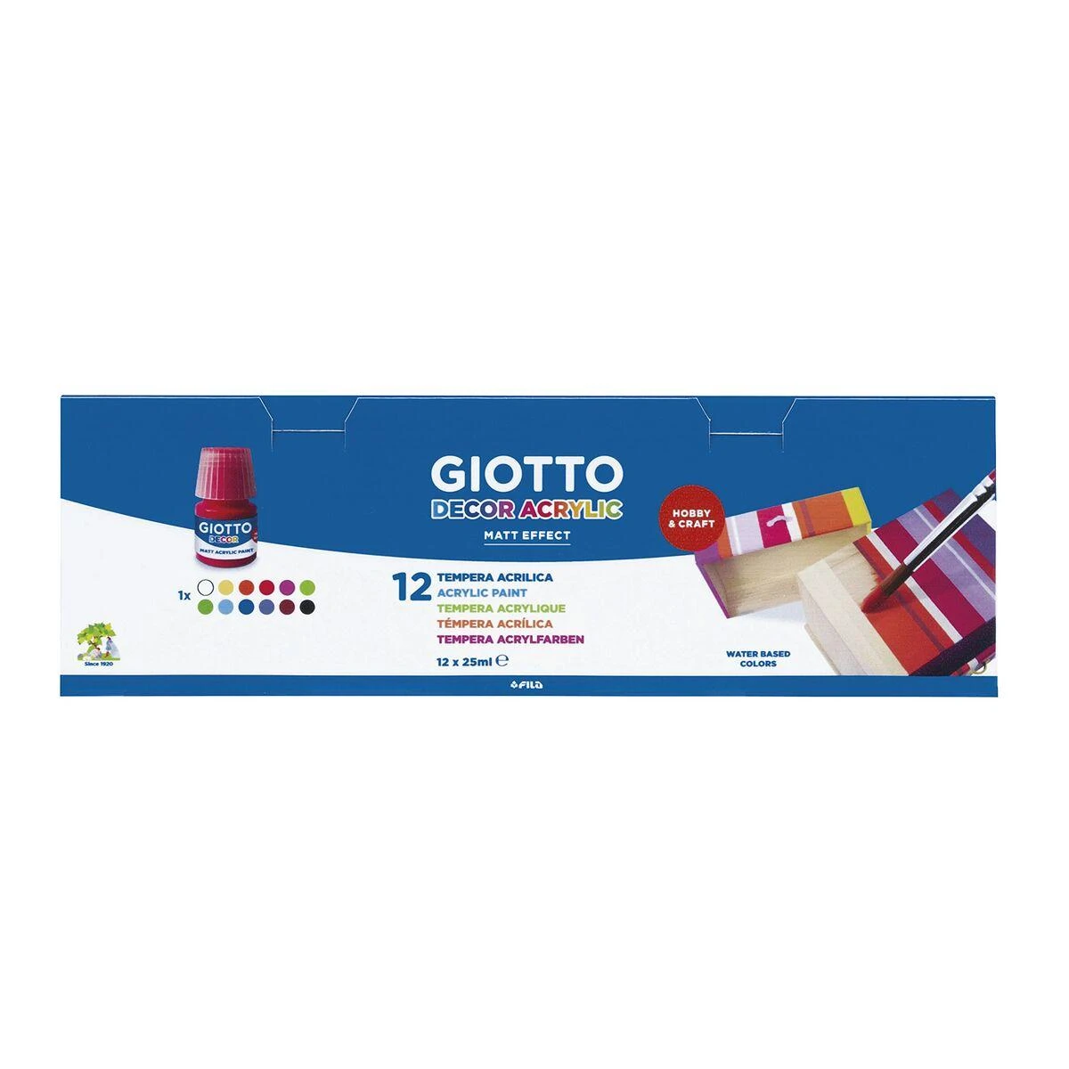 Fila Temperatūra Giotto Decor Spalvotas 12 Dalys 25 ml (12 vnt.)