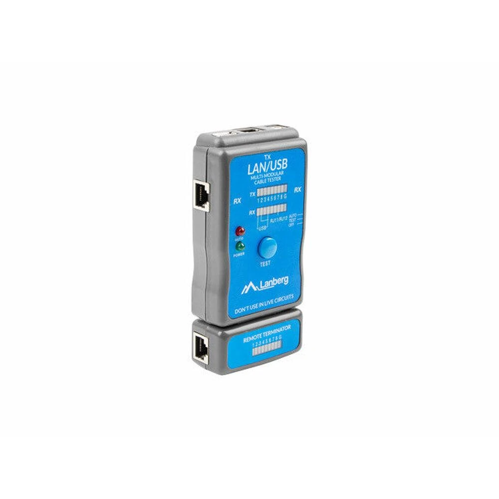 LANBERG NT-0403 laidų testeris, skirtas RJ45 RJ-11 USB jungtimis užbaigtiems laidams