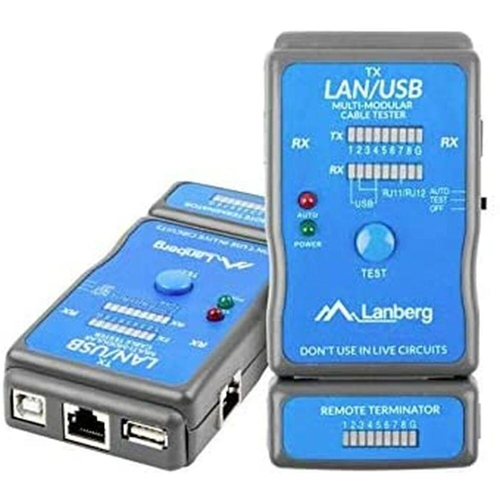 LANBERG NT-0403 laidų testeris, skirtas RJ45 RJ-11 USB jungtimis užbaigtiems laidams
