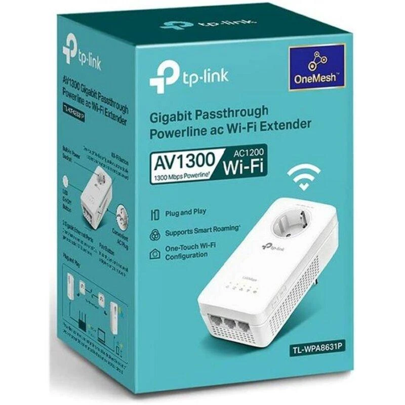 TP-LINK | AV1300 Gigabit Passthrough Powerline AC1200 Wi-Fi plėstuvas | TL-WPA8631P | 1300 Mbit/s | Ethernet LAN (RJ-45) jungtys 3 | Nėra „Wi-Fi“ | Papildomas lizdas