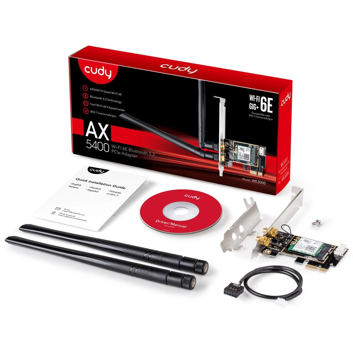 Cudy Karta jungiama į tinklą WE3000 WiFi AX5400 PCI-E