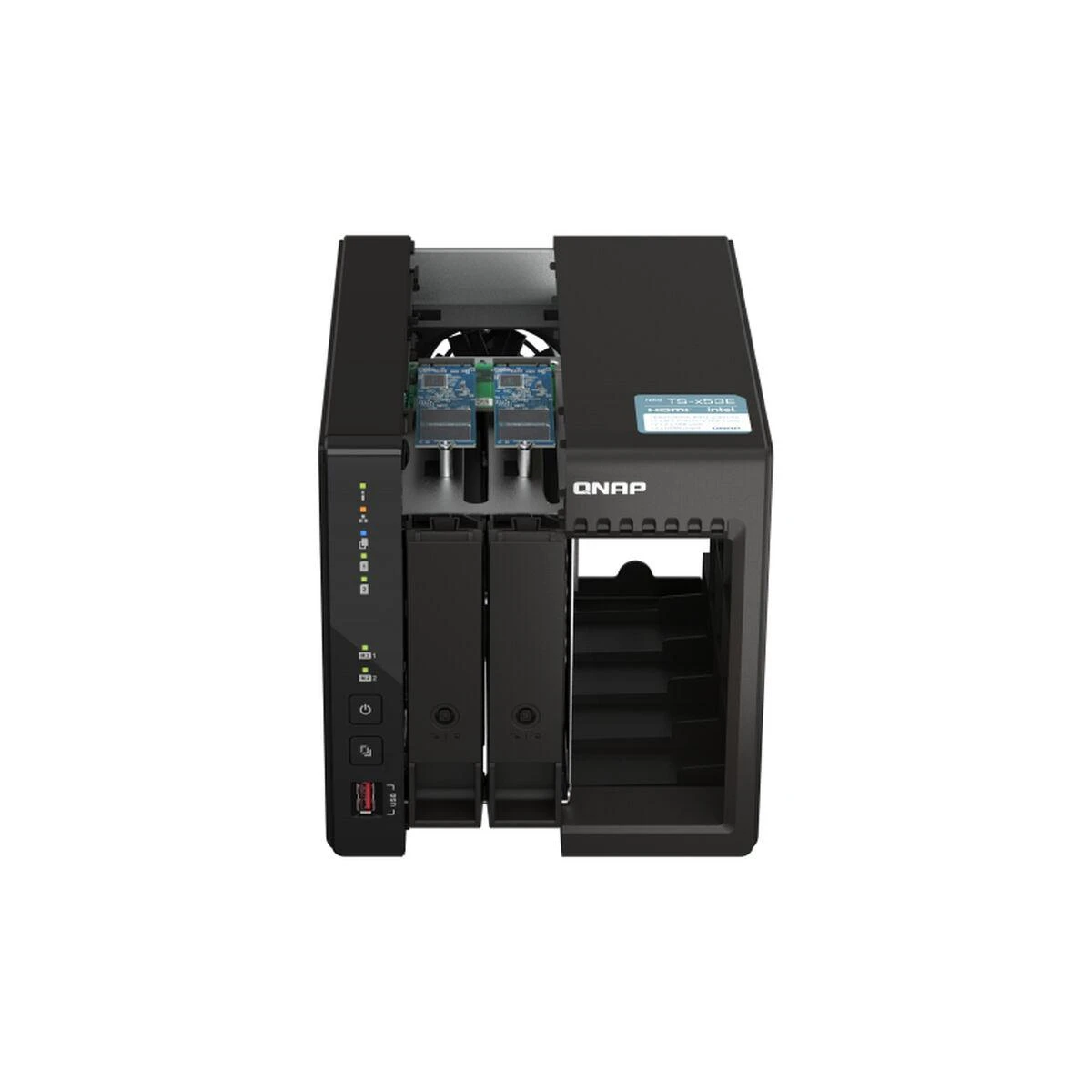 Serveris QNAP | 2 skyrių darbalaukio NAS | TS-253E-8G | Intel Celeron | J6412 4 branduolių | Procesoriaus dažnis 2,6 GHz | 8 GB