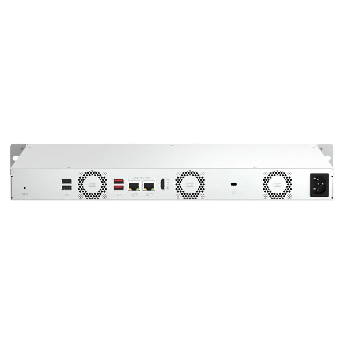 QNAP TS-464eU NAS Rack (1U) Intel® Celeron® N5095 8 GB DDR4 0 TB QNAP Turbo System Aliuminio, Juodas