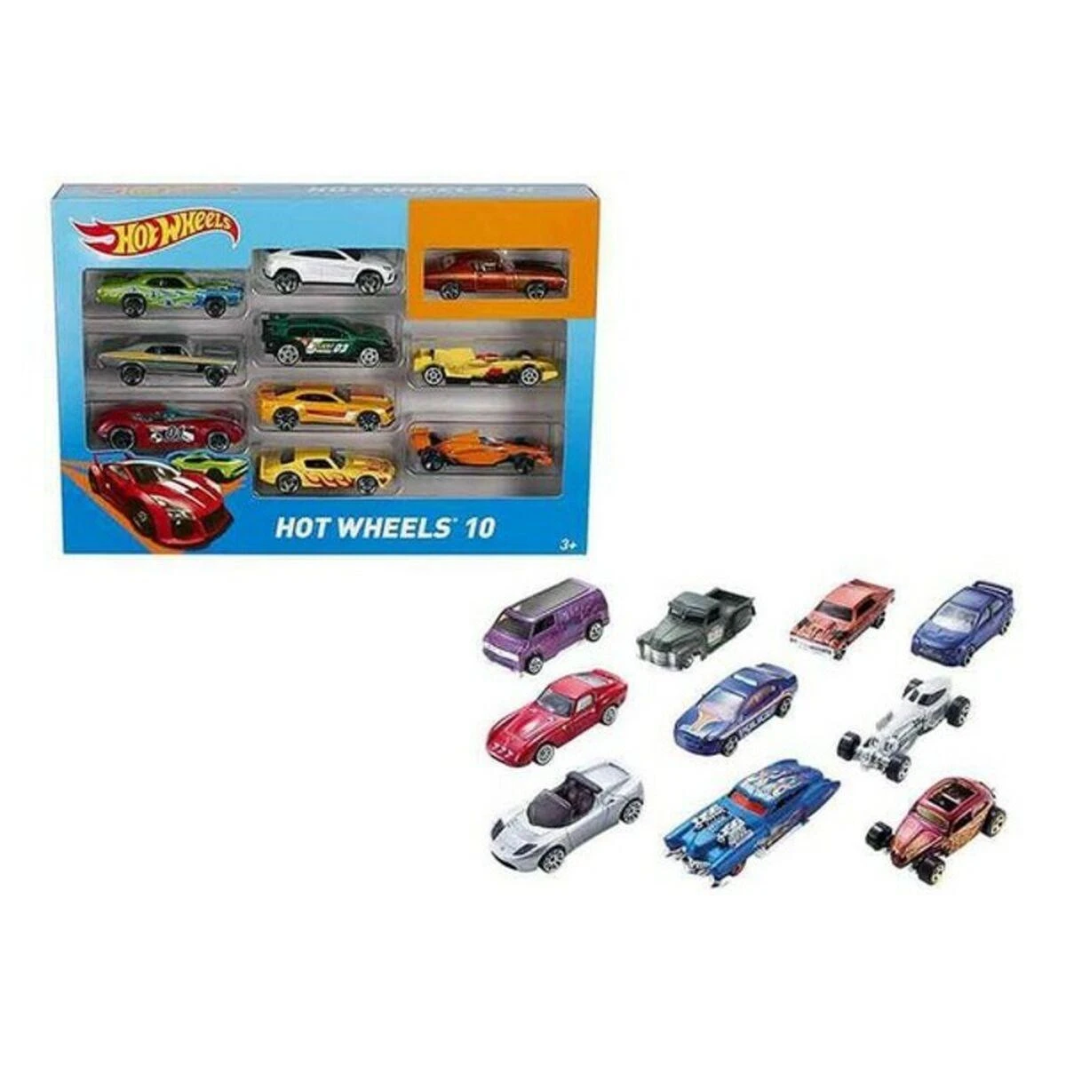Mattel HOT WHEELS dešimties automodelių rinkinys, 54886