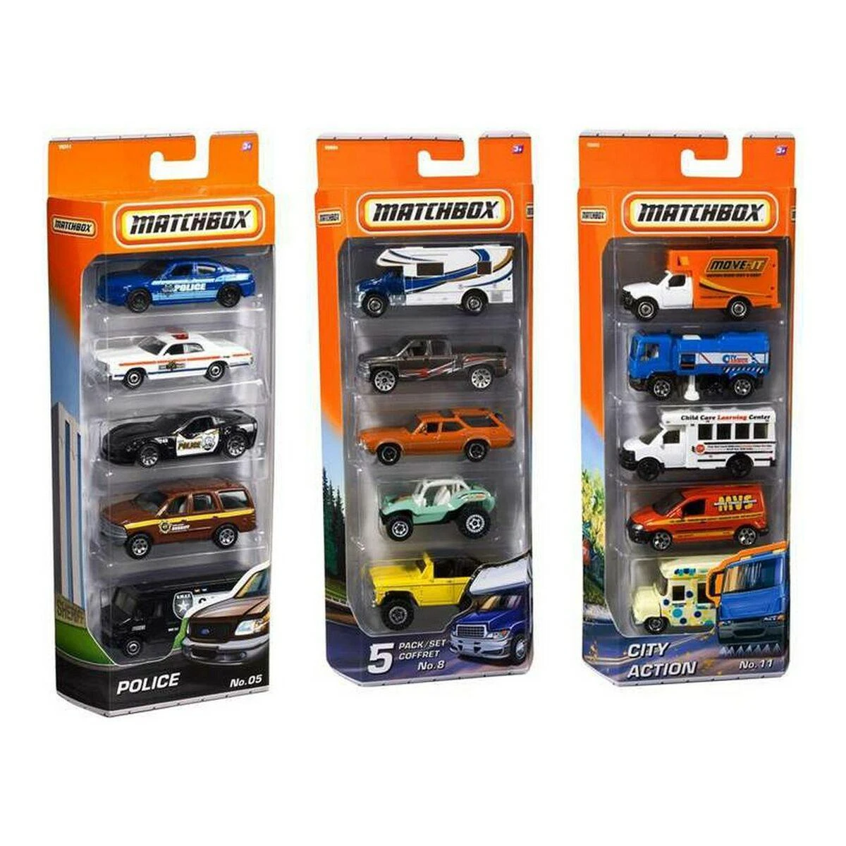 Mattel Penkių Matchbox automodelių rinkinys