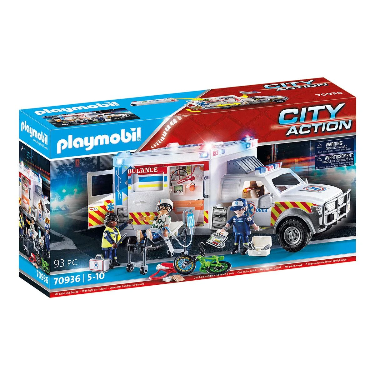 PLAYMOBIL Greitosios pagalbos automobilis su šviesomis ir garsais 70936