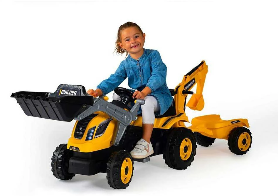 Smoby Builder Max Pedal traktorius su priekaba