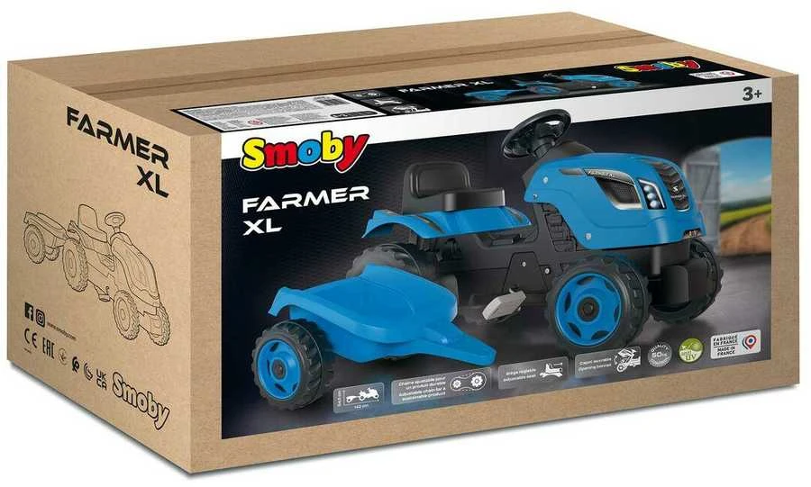 „Smoby XL Mėlyna Traktor for Pedal“ su priekaba