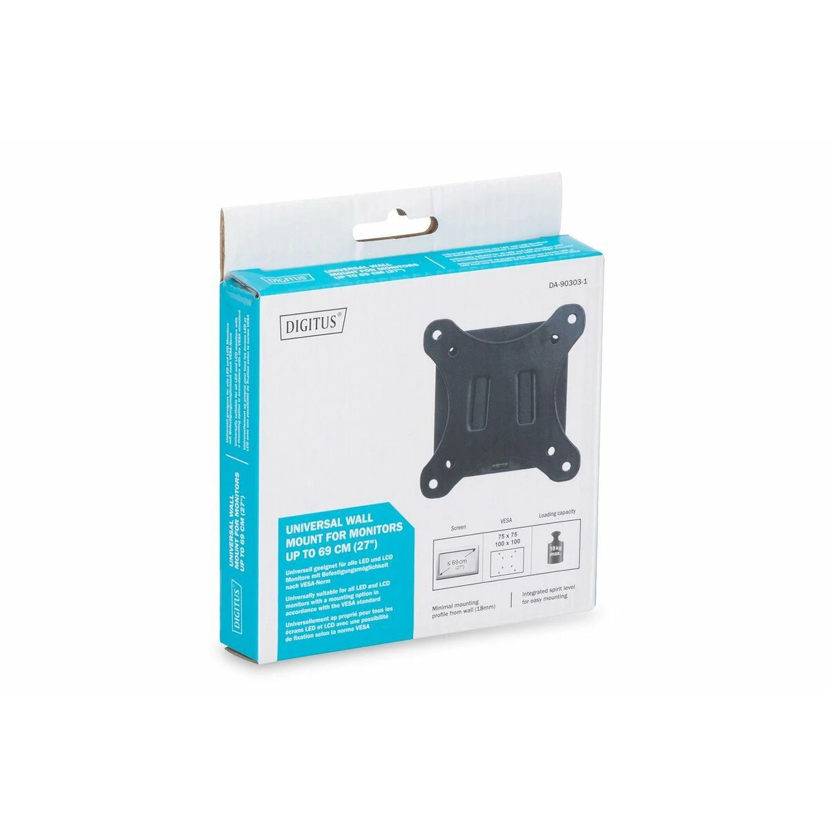 Assmann Electronic DIGITUS universalus sieninis laikiklis monitoriams iki 69 cm 27 colių juodas iki 18Kg Vesa 75x75 ir 100x100mm