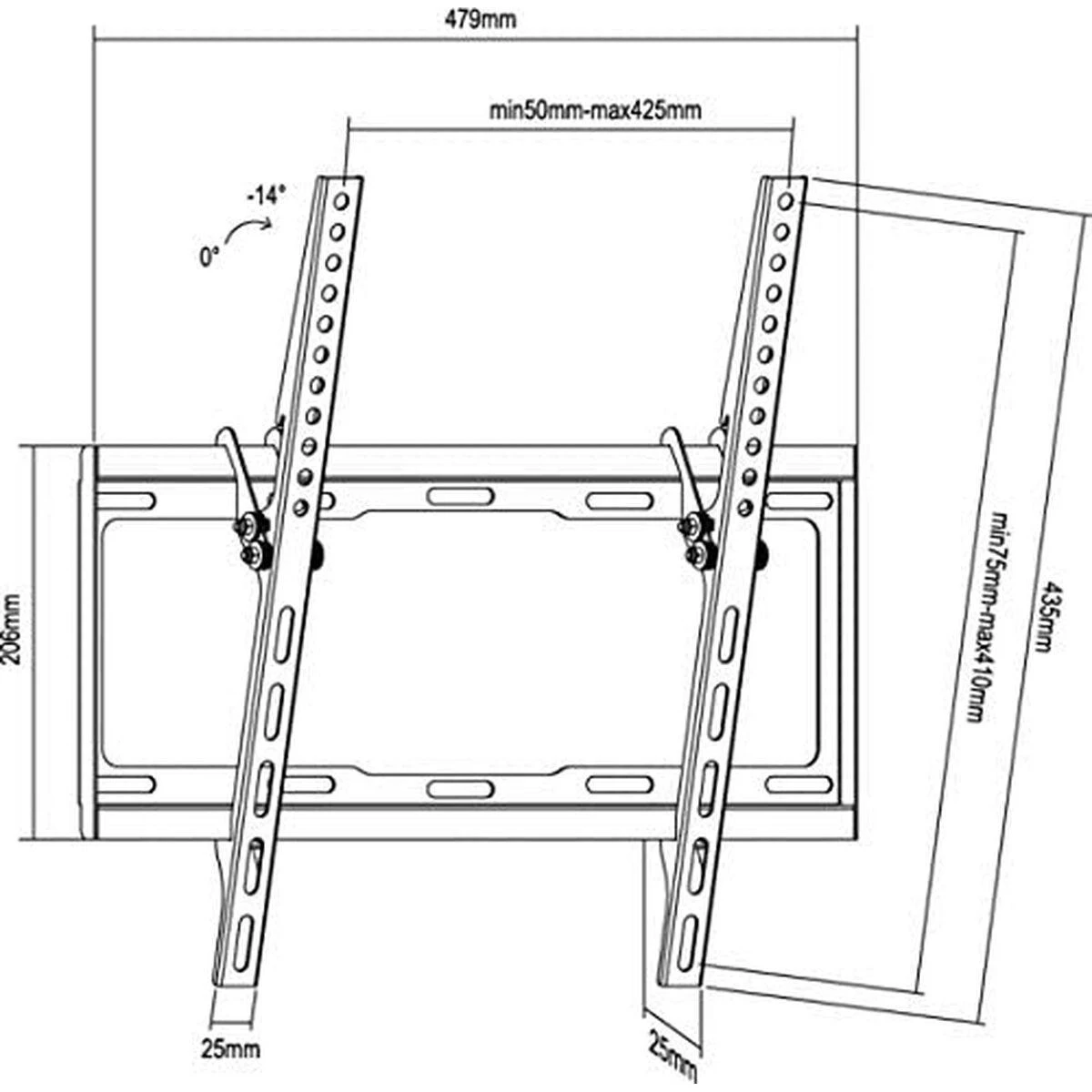 Laikiklis Equip Wandhalterung 32"-55"/1TFT neigbar 1Gelenk 35Kg sw retail