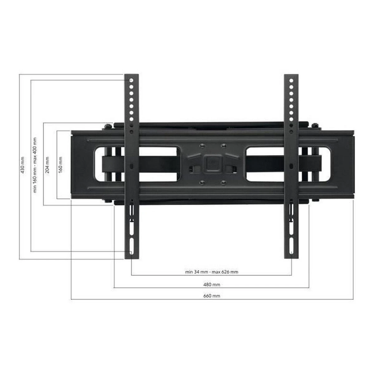 ONE For ALL Sieninis laikiklis, WM 4661, 32-90 ", Posūkis, Maksimalus svoris (talpa) 60 kg, VESA 200x200, 300x200, 300x300, 400x300, 400x400 mm, Juodas