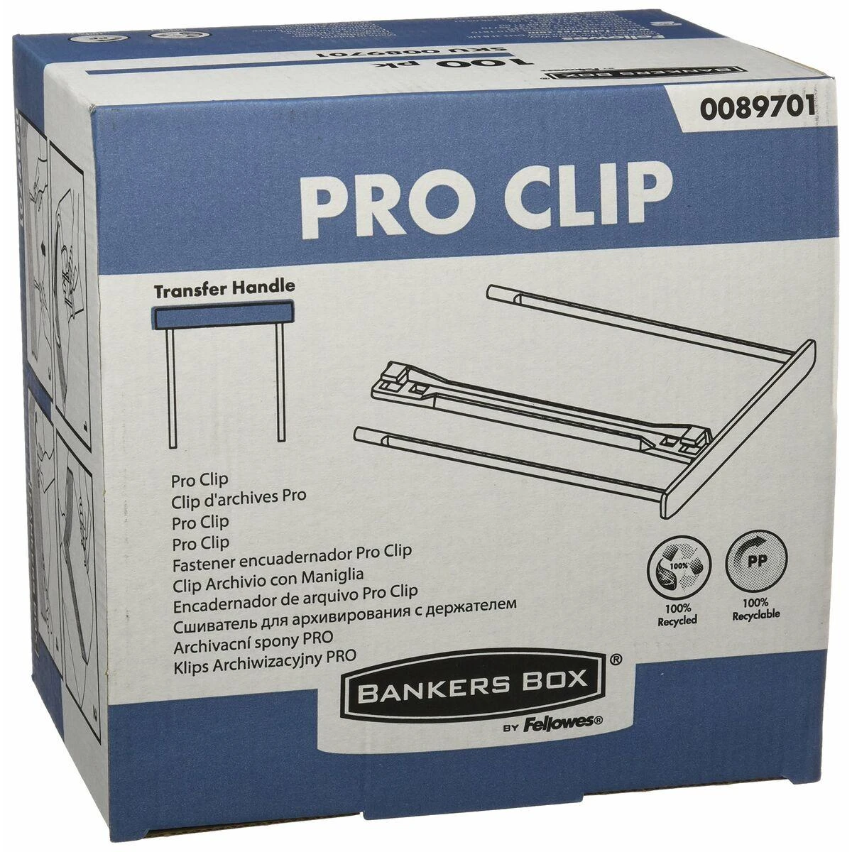 Įsegėlė archyvavimui E-CLIP, Fellowes, dviejų dalių, 100mm, baltos sp.