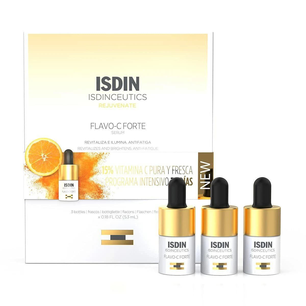 Isdin Isdinceutics Rejuvenate Flavo-C Forte intensyvus veido serumai 3x5.3ml