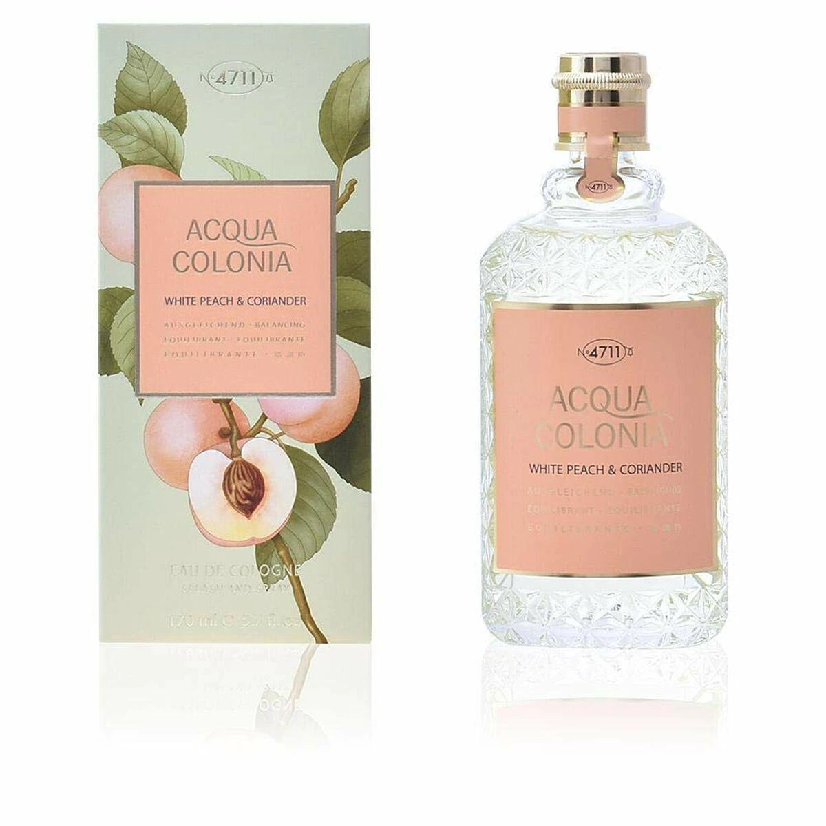 Odekolonas 4711 Acqua Colonia Baltas Peach And Coriander Eau De Cologne Purškiklis 170ml