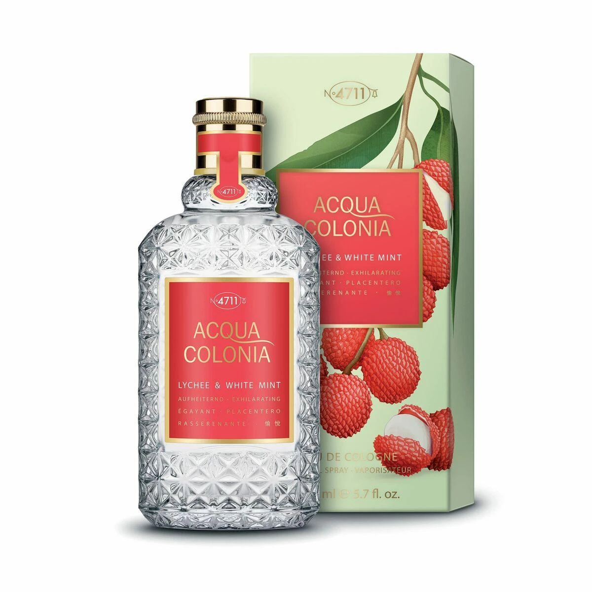 Odekolonas 4711 Acqua Colonia Lychee - Baltas Mint Eau De Cologne Purškiklis 170ml