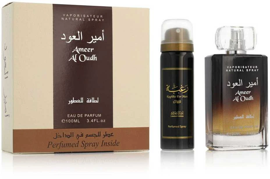 Unisex rinkinys Lattafa Ameer Al Oudh (kvepalai Lattafa Ameer Al Oudh EDP, 100 ml + dezodorantas 50 ml)