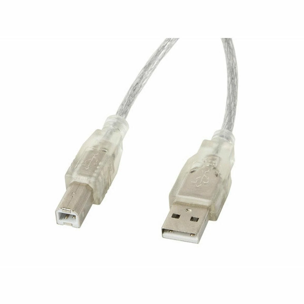 LANBERG CA-USBA-12CC-0018-TR kabelis USB 2.0 AM-BM skaidrus 1,8 m