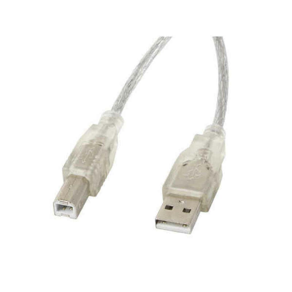 LANBERG CA-USBA-12CC-0050-TR Lanberg USB 2.0 AM-BM laidas su ferito permatomu 5 m