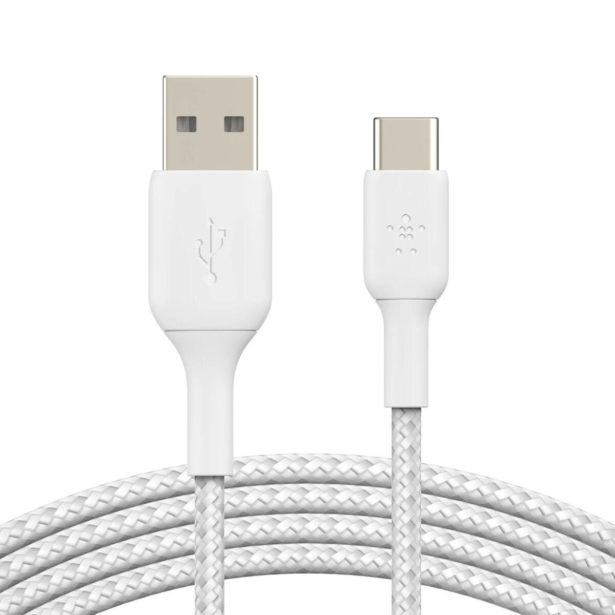 BELKIN BOOST CHARGE USB-A Į USB-C CABLE_BRAIDED, 2M, Baltas